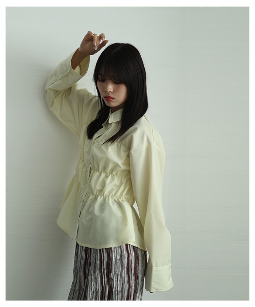 Sawa a la mode(サワアラモード)の「ビスチェ風ブロードシャーリングシャツ(シャツ/ブラウス・レディース・ピンク/イエロー/オフホワイト・FREE)」の8枚目の写真