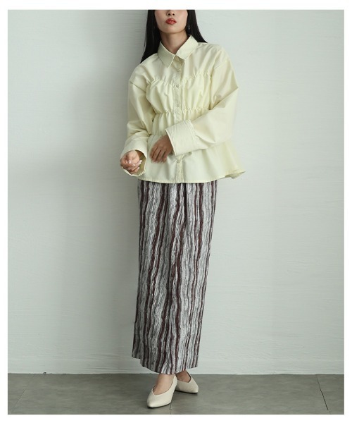 Sawa a la mode(サワアラモード)の「ビスチェ風ブロードシャーリングシャツ(シャツ/ブラウス・レディース・ピンク/イエロー/オフホワイト・FREE)」の9枚目の写真