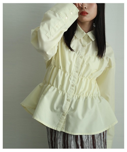 Sawa a la mode(サワアラモード)の「ビスチェ風ブロードシャーリングシャツ(シャツ/ブラウス・レディース・ピンク/イエロー/オフホワイト・FREE)」の10枚目の写真