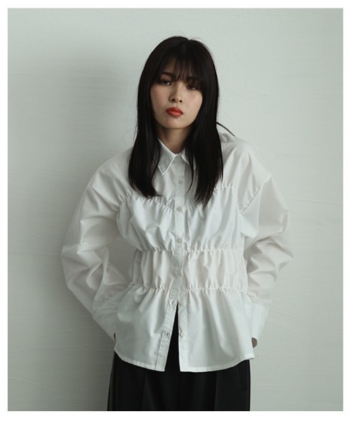 Sawa a la mode(サワアラモード)の「ビスチェ風ブロードシャーリングシャツ(シャツ/ブラウス・レディース・ピンク/イエロー/オフホワイト・FREE)」の12枚目の写真