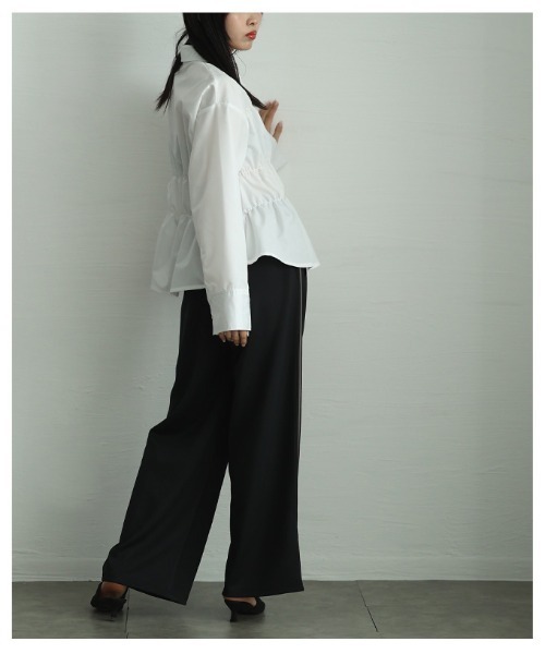 Sawa a la mode(サワアラモード)の「ビスチェ風ブロードシャーリングシャツ(シャツ/ブラウス・レディース・ピンク/イエロー/オフホワイト・FREE)」の15枚目の写真