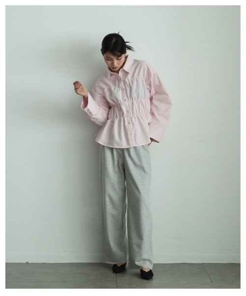 Sawa a la mode(サワアラモード)の「ビスチェ風ブロードシャーリングシャツ(シャツ/ブラウス・レディース・ピンク/イエロー/オフホワイト・FREE)」の20枚目の写真