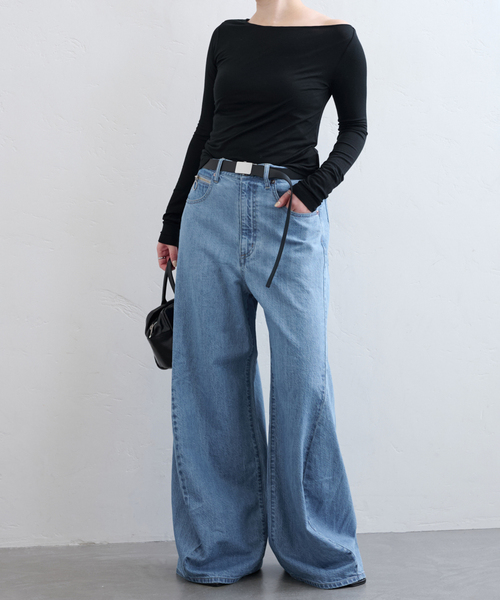 U by SPICK&SPAN（ユーバイスピックアンドスパン）の「ベア天竺アシメトップス（Tシャツ/カットソー・レディース・ライトグレー/ホワイト/ブラック・FREE）」の5枚目の写真
