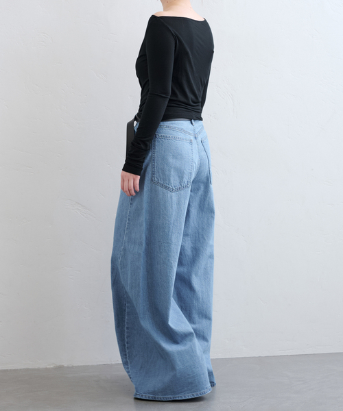 U by SPICK&SPAN（ユーバイスピックアンドスパン）の「ベア天竺アシメトップス（Tシャツ/カットソー・レディース・ライトグレー/ホワイト/ブラック・FREE）」の6枚目の写真