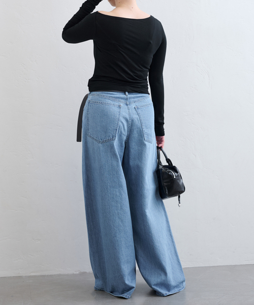 U by SPICK&SPAN（ユーバイスピックアンドスパン）の「ベア天竺アシメトップス（Tシャツ/カットソー・レディース・ライトグレー/ホワイト/ブラック・FREE）」の8枚目の写真