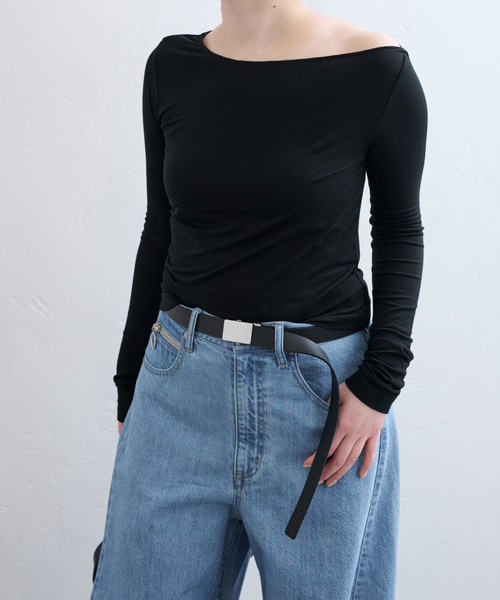 U by SPICK&SPAN（ユーバイスピックアンドスパン）の「ベア天竺アシメトップス（Tシャツ/カットソー・レディース・ライトグレー/ホワイト/ブラック・FREE）」の9枚目の写真
