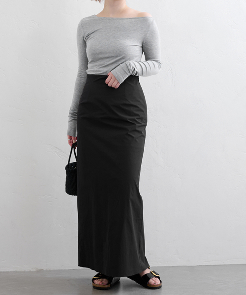 U by SPICK&SPAN（ユーバイスピックアンドスパン）の「ベア天竺アシメトップス（Tシャツ/カットソー・レディース・ライトグレー/ホワイト/ブラック・FREE）」の12枚目の写真