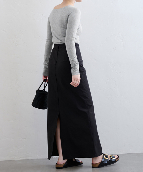 U by SPICK&SPAN（ユーバイスピックアンドスパン）の「ベア天竺アシメトップス（Tシャツ/カットソー・レディース・ライトグレー/ホワイト/ブラック・FREE）」の14枚目の写真