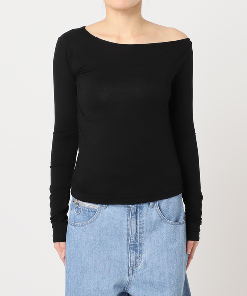 U by SPICK&SPAN（ユーバイスピックアンドスパン）の「ベア天竺アシメトップス（Tシャツ/カットソー・レディース・ライトグレー/ホワイト/ブラック・FREE）」の21枚目の写真