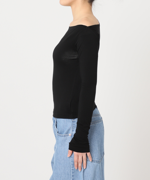 U by SPICK&SPAN（ユーバイスピックアンドスパン）の「ベア天竺アシメトップス（Tシャツ/カットソー・レディース・ライトグレー/ホワイト/ブラック・FREE）」の22枚目の写真