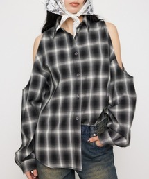 LAGUA GEM | SHOULDER OPEN CHECK シャツ(シャツ/ブラウス)