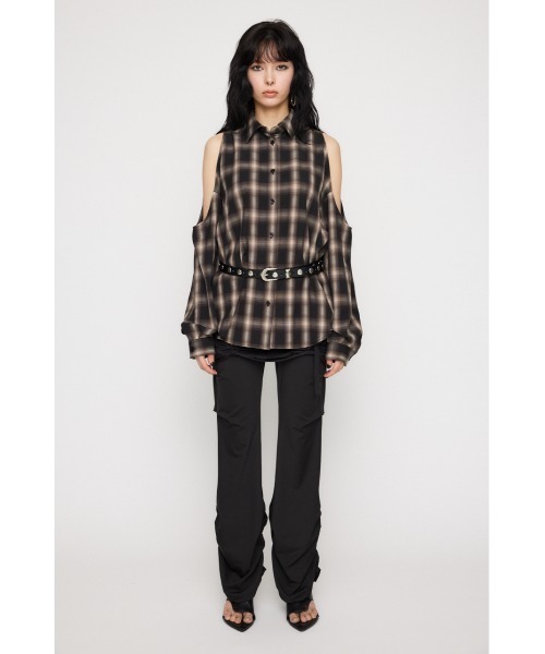 LAGUA GEM(ラグアジェム)の「SHOULDER OPEN CHECK シャツ(シャツ/ブラウス・レディース・ブラック/ブラウン・FREE)」の10枚目の写真