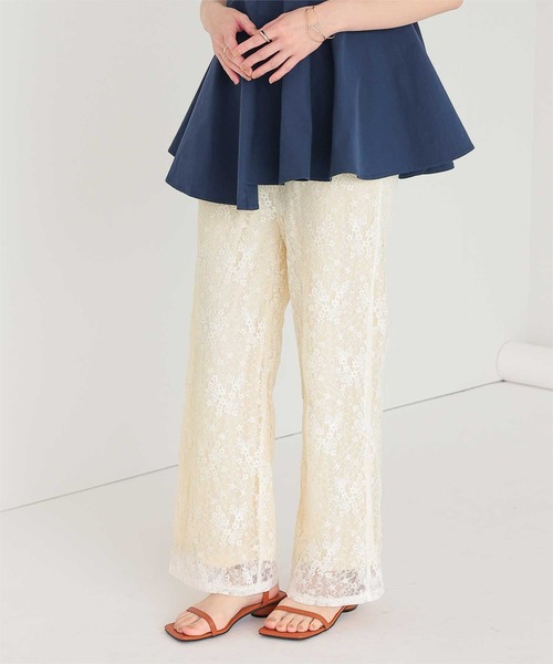 titivate(ティティベイト)の「花柄レースイージーパンツ(その他パンツ・レディース・オフホワイト/ブラック/ブラウン・M/S/SP/L)」の2枚目の写真