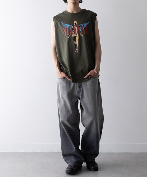 ROCK-OFF（ロックオフ）の「【ROCK-OFF】NIRVANA / RED HOT CHILI PEPPERS TANK Tee（Tシャツ/カットソー・メンズ・カーキ/カーキ系2/ネイビー・XL/L）」の21枚目の写真