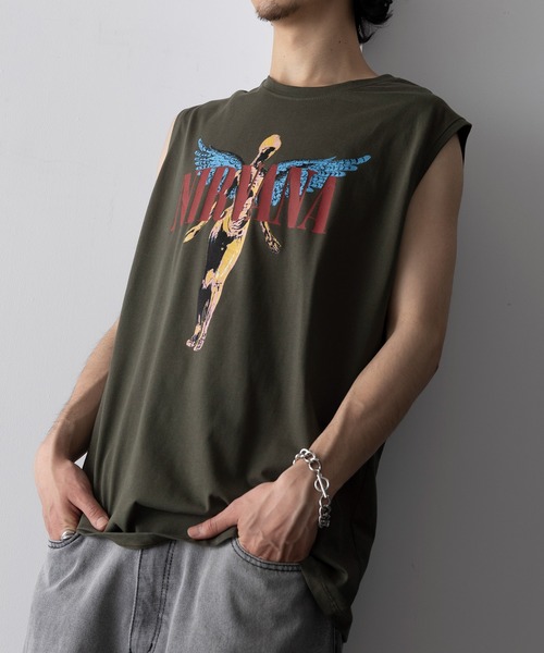 ROCK-OFF（ロックオフ）の「【ROCK-OFF】NIRVANA / RED HOT CHILI PEPPERS TANK Tee（Tシャツ/カットソー・メンズ・カーキ/カーキ系2/ネイビー・XL/L）」の20枚目の写真