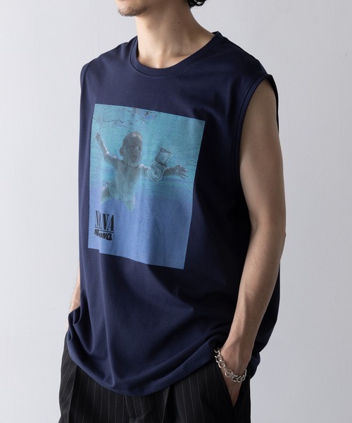 ROCK-OFF（ロックオフ）の「【ROCK-OFF】NIRVANA / RED HOT CHILI PEPPERS TANK Tee（Tシャツ/カットソー・メンズ・カーキ/カーキ系2/ネイビー・XL/L）」の9枚目の写真