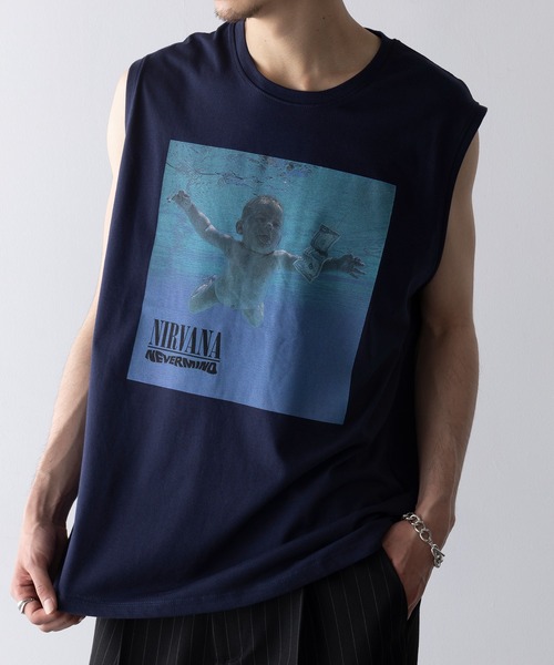 ROCK-OFF（ロックオフ）の「【ROCK-OFF】NIRVANA / RED HOT CHILI PEPPERS TANK Tee（Tシャツ/カットソー・メンズ・カーキ/カーキ系2/ネイビー・XL/L）」の7枚目の写真