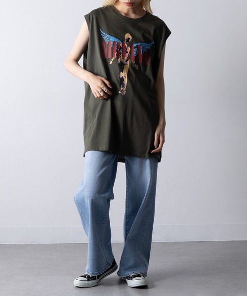 ROCK-OFF（ロックオフ）の「【ROCK-OFF】NIRVANA / RED HOT CHILI PEPPERS TANK Tee（Tシャツ/カットソー・メンズ・カーキ/カーキ系2/ネイビー・XL/L）」の16枚目の写真