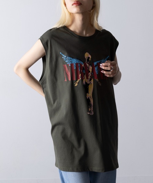 ROCK-OFF（ロックオフ）の「【ROCK-OFF】NIRVANA / RED HOT CHILI PEPPERS TANK Tee（Tシャツ/カットソー・メンズ・カーキ/カーキ系2/ネイビー・XL/L）」の15枚目の写真