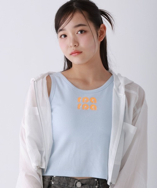 repipi armario（レピピ アルマリオ）の「ロゴラインストーンタンクトップ（タンクトップ・キッズ・サックスブルー/ホワイト/ブラック・SMALL/MEDIUM/LARGE）」の3枚目の写真