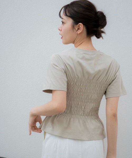 NOELA(ノエラ)の「シャーリングTEEシャツ(Tシャツ/カットソー・レディース・ライトグリーン/ブラック/オフホワイト・フリー)」の21枚目の写真