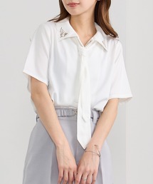 NICOLE CLUB | ネクタイ付き2way刺繍ブラウス(シャツ/ブラウス)