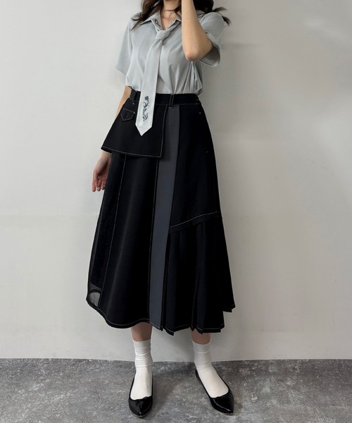 NICOLE CLUB(ニコル クラブ)の「ネクタイ付き2way刺繍ブラウス(シャツ/ブラウス・レディース・オフホワイト/サックスブルー/ピンク/チャコール・MEDIUM)」の19枚目の写真