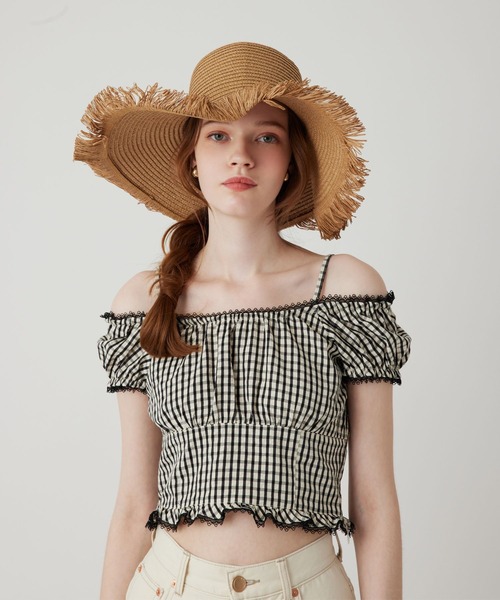 DEICY（デイシー）の「ギンガムチェックブラウス（シャツ/ブラウス・レディース・ブラウン/ブラック/ピンク・FREE）」の8枚目の写真