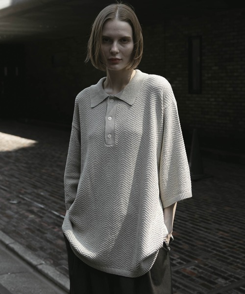 remer（リメール）の「loose dual yarn dry polo / ルーズデュアルヤーンドライポロ（シャツ/ブラウス・メンズ・ブラウン/ライトグレー/ブラック・MEDIUM/SMALL/X-SMALL/LARGE）」の17枚目の写真