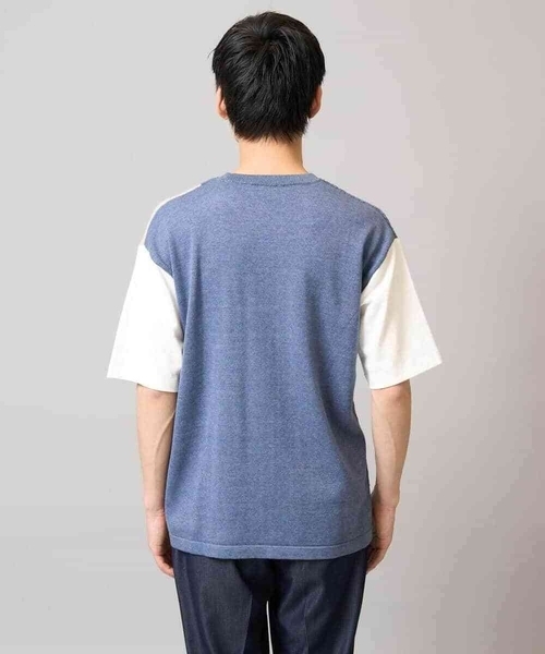 a.v.v(アーヴェヴェ)の「【洗濯機で洗える】ニットベスト切替カットソー(ニット/セーター・メンズ・ブルー/ライトグリーン・46/48/50)」の13枚目の写真