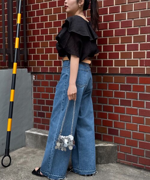 CIAOPANIC TYPY（チャオパニックティピー）の「シアーラッフル襟ブラウス（シャツ/ブラウス・レディース・ブラック/ホワイト/ピンク/イエロー・ONE SIZE）」の16枚目の写真