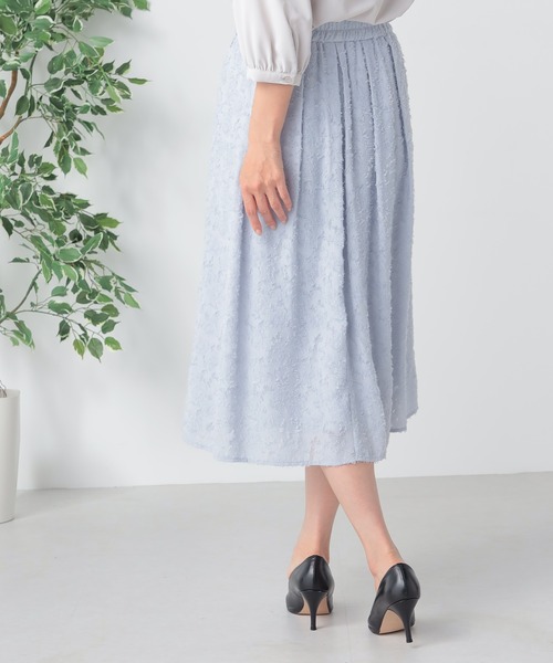 GALLORIA(ギャローリア)の「ジャガードタックスカート(スカート・レディース・ライトブルー/ネイビー/ブラック・S/M/L/LL)」の8枚目の写真