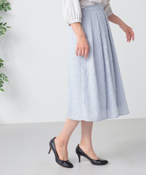 GALLORIA(ギャローリア)の「ジャガードタックスカート(スカート・レディース・ライトブルー/ネイビー/ブラック・S/M/L/LL)」の9枚目の写真