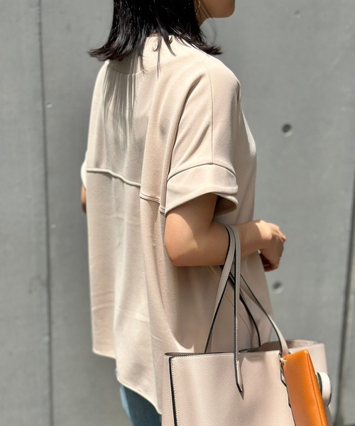 tシャツ カットジョーゼットキーネックオーバープルオーバー レディース カットジョーゼットキーネックオーバープルオーバー Emma Taylor