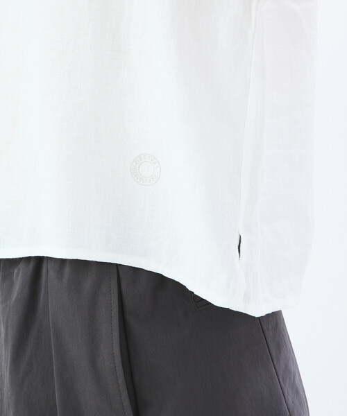 美品 ORCIVAL セーラーカラー シャツ 半袖 ブラウス 白 無地 ORCIVAL | リネン 半袖セーラーシャツ WOMEN(シャツ/ブラウス