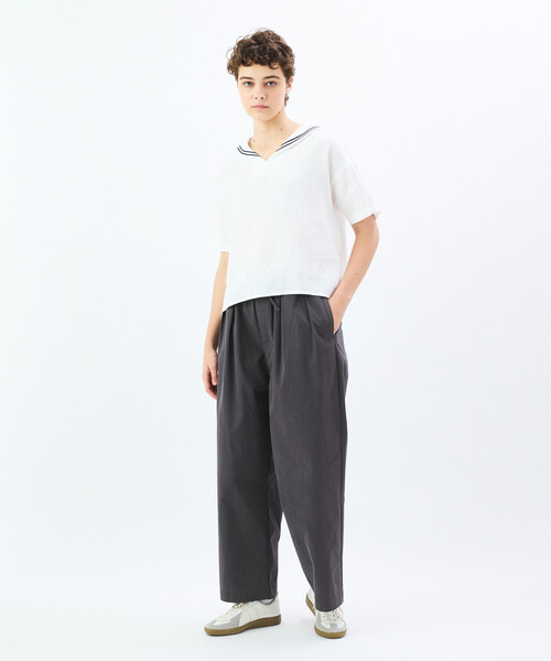 ORCIVAL（オーシバル）の「ORCIVAL | リネン 半袖セーラーシャツ WOMEN（シャツ/ブラウス・レディース・ネイビー/オフホワイト・1）」の19枚目の写真