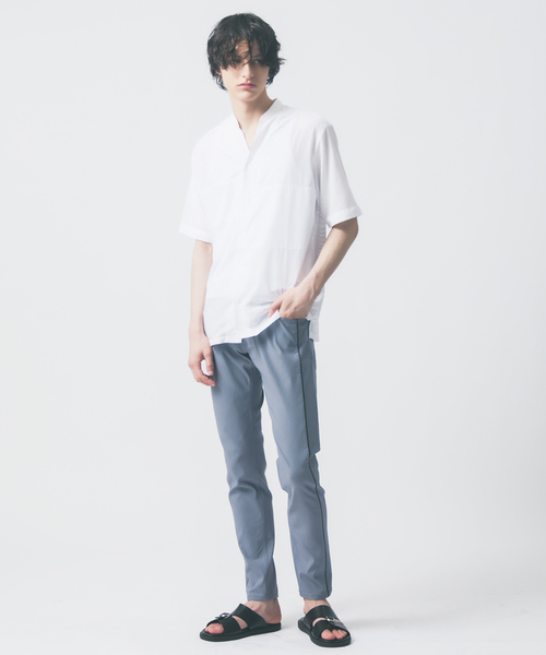 5351 POUR LES HOMMES（ゴーサンゴーイチプールオム）の「【25S/S】パッチワーク メッシュ 半袖シャツ（シャツ/ブラウス・メンズ・ホワイト/ブラック・46/44/50/48）」の3枚目の写真