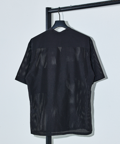 5351 POUR LES HOMMES（ゴーサンゴーイチプールオム）の「【25S/S】パッチワーク メッシュ 半袖シャツ（シャツ/ブラウス・メンズ・ホワイト/ブラック・46/44/50/48）」の4枚目の写真