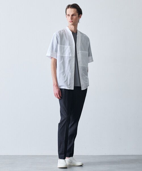 5351 POUR LES HOMMES（ゴーサンゴーイチプールオム）の「【25S/S】パッチワーク メッシュ 半袖シャツ（シャツ/ブラウス・メンズ・ホワイト/ブラック・46/44/50/48）」の17枚目の写真
