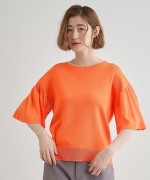 レビュー高評価商品 レディースのニット/セーター（オレンジ/橙色系・半袖 トップス