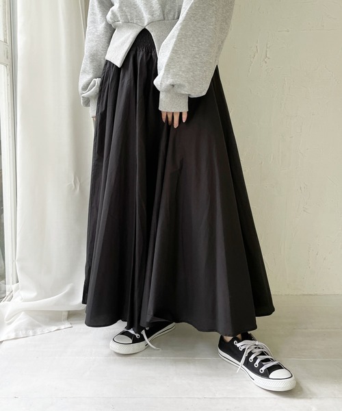 StyleSea（スタイルシー）の「ハイウエストスモッグコットンボリュームスカート（スカート・レディース・ブラック/オフホワイト・FREE）」の16枚目の写真