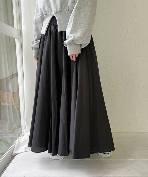 StyleSea（スタイルシー）の「ハイウエストスモッグコットンボリュームスカート（スカート・レディース・ブラック/オフホワイト・FREE）」の18枚目の写真