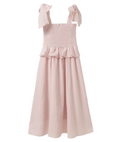 Areeam（アリーム）の「シャーリングチェックキャミワンピース（ワンピース・レディース・ライトピンク/ライトイエロー・FREE）」の20枚目の写真