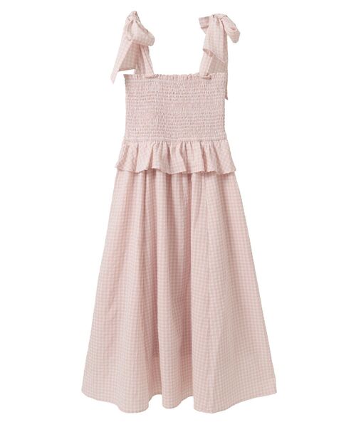 Areeam（アリーム）の「シャーリングチェックキャミワンピース（ワンピース・レディース・ライトピンク/ライトイエロー・FREE）」の21枚目の写真