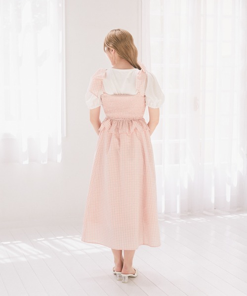 【極美品】2025春夏シアーチェックシャーリングワンピース シアチェックシャーリングワンピース【2点10%OFF対象商品