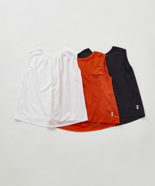 Julier Yoga and Relax（ジュリエヨガアンドリラックス）の「Julier ロイヤルクロス天竺タンクトップ（タンクトップ・レディース・ホワイト/ネイビー/オレンジ・FREE）」の9枚目の写真