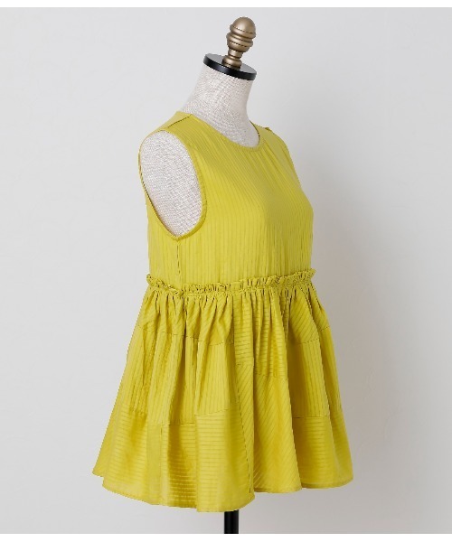 SIPULI（シプリ）の「Cotton Stripe Dobby ランダムカットブラウス（シャツ/ブラウス・レディース・ホワイト/イエロー・2）」の3枚目の写真