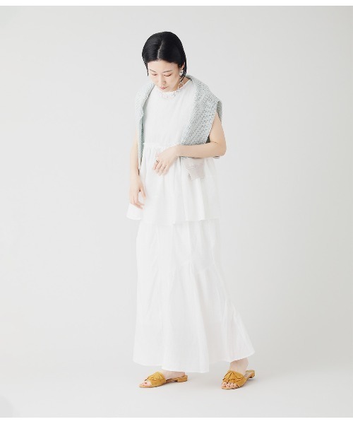 SIPULI（シプリ）の「Cotton Stripe Dobby ランダムカットブラウス（シャツ/ブラウス・レディース・ホワイト/イエロー・2）」の12枚目の写真