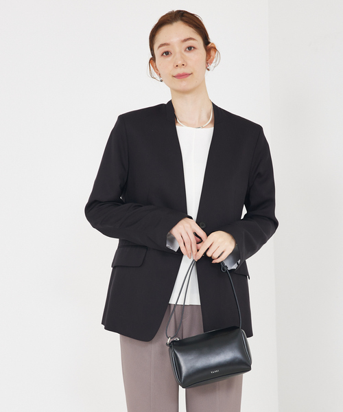 qualite（カリテ）の「袖コンシールあきJK/秋服/冬服/オフィスカジュアル（テーラードジャケット・レディース・ブラック/グレイッシュベージュ・38/36）」の10枚目の写真