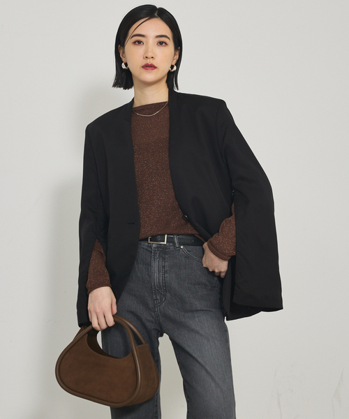 qualite（カリテ）の「袖コンシールあきJK/秋服/冬服/オフィスカジュアル（テーラードジャケット・レディース・ブラック/グレイッシュベージュ・38/36）」の19枚目の写真